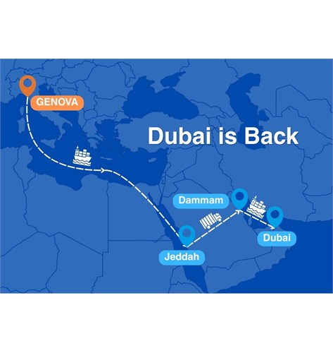 Dubai torna operativa: ripartono le spedizioni via Jeddah e Dammam